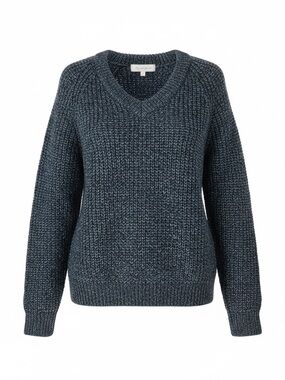 VTG 100% British Wool Blue Green Chunky Shaker Knit Fisherman Sweater Women’s M